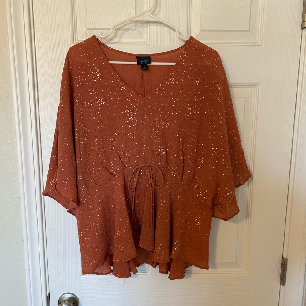 Daytrip Rust Speckled Blouse